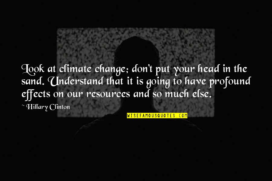 P1793 Quotes By Hillary Clinton: Look at climate change; don't put your head