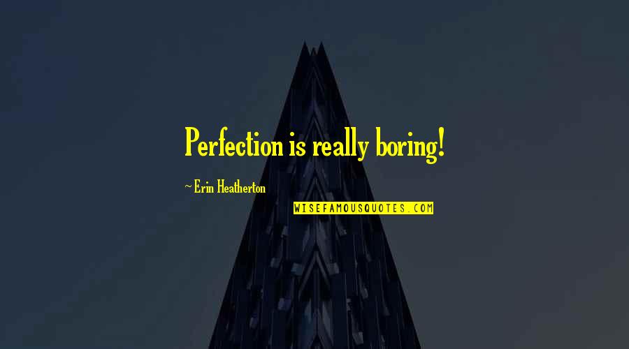 P1942 Quotes By Erin Heatherton: Perfection is really boring!