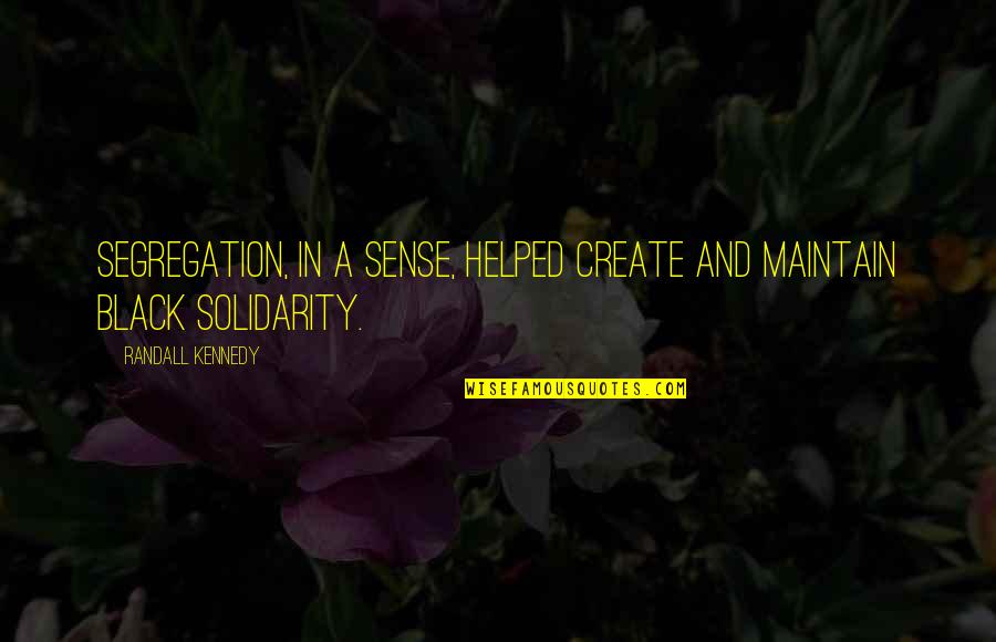 P2135 Quotes By Randall Kennedy: Segregation, in a sense, helped create and maintain