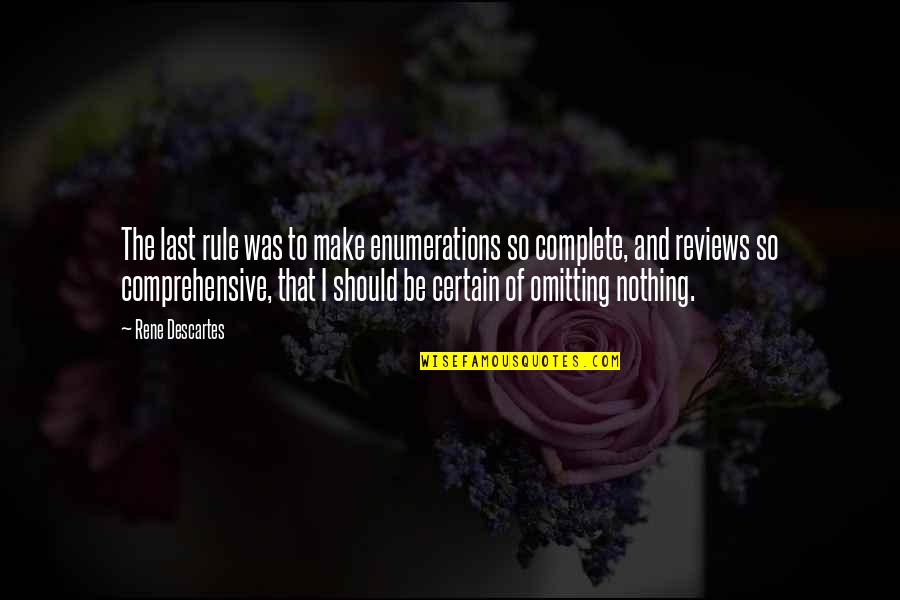 P2881 77 Quotes By Rene Descartes: The last rule was to make enumerations so P2881 77 Quotes By Rene Descartes: The last rule was to make enumerations so