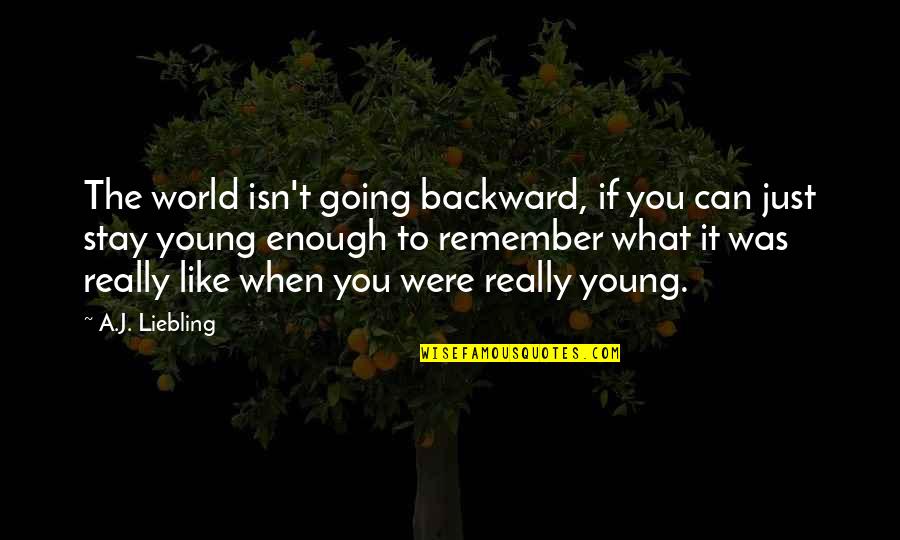P3497 Quotes By A.J. Liebling: The world isn't going backward, if you can P3497 Quotes By A.J. Liebling: The world isn't going backward, if you can