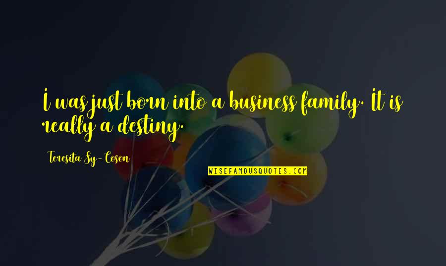 P40 Fighter Quotes By Teresita Sy-Coson: I was just born into a business family. P40 Fighter Quotes By Teresita Sy-Coson: I was just born into a business family.