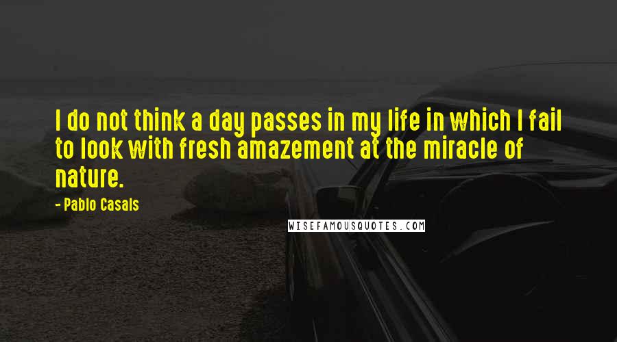Pablo Casals quotes: I do not think a day passes in my life in which I fail to look with fresh amazement at the miracle of nature.
