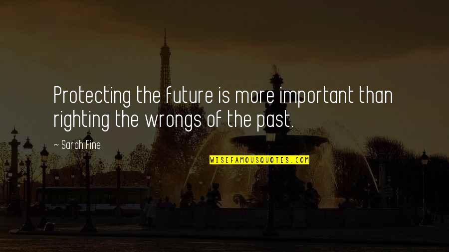 Paceops Renewfinancial Quotes By Sarah Fine: Protecting the future is more important than righting