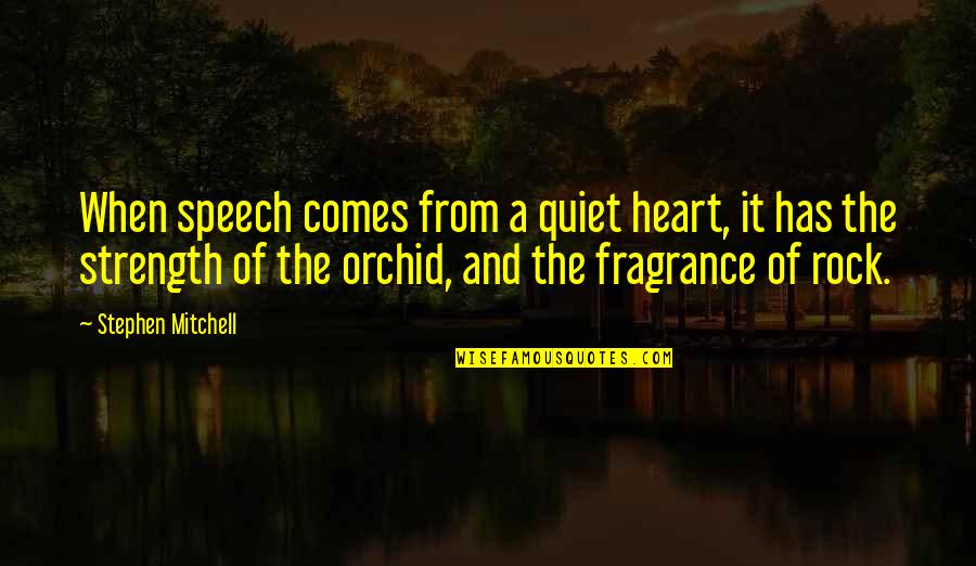 Pachauri News Quotes By Stephen Mitchell: When speech comes from a quiet heart, it