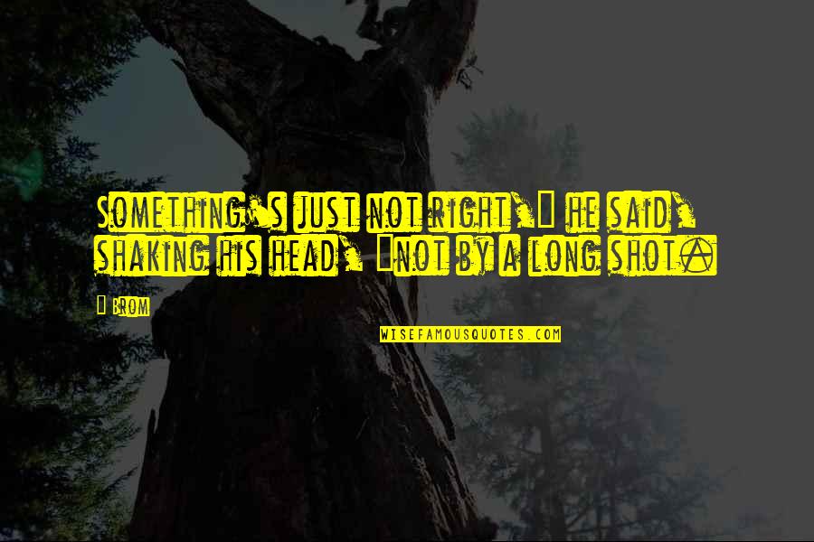 Pacifically Speaking Quotes By Brom: Something's just not right," he said, shaking his