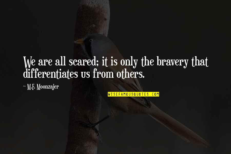 Package Butler Quotes By M.F. Moonzajer: We are all scared; it is only the