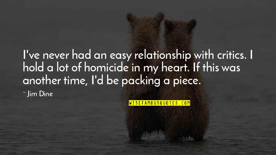 Packing Quotes By Jim Dine: I've never had an easy relationship with critics.