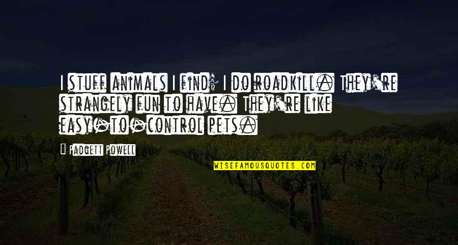 Padgett Powell Quotes By Padgett Powell: I stuff animals I find; I do roadkill.