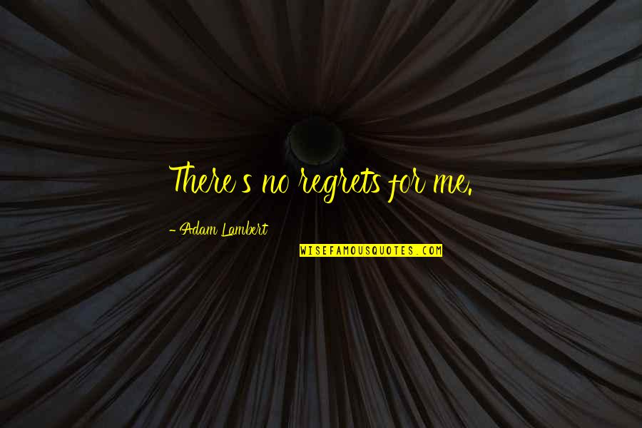 Padubidri India Quotes By Adam Lambert: There's no regrets for me.