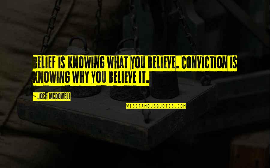 Paediatric Quotes By Josh McDowell: Belief is knowing what you believe. Conviction is