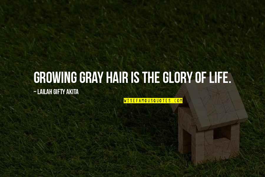 Paedophobia Quotes By Lailah Gifty Akita: Growing gray hair is the glory of life.