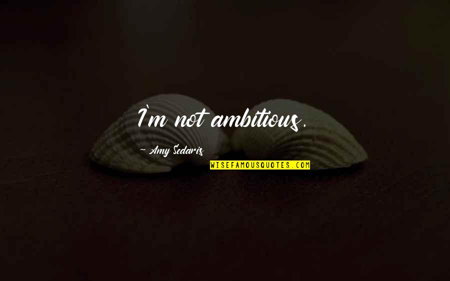 Paetzold By Kunath Quotes By Amy Sedaris: I'm not ambitious. Paetzold By Kunath Quotes By Amy Sedaris: I'm not ambitious.