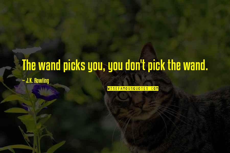 Pag Asa Quotes By J.K. Rowling: The wand picks you, you don't pick the