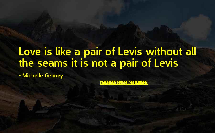 Pagaentry Quotes By Michelle Geaney: Love is like a pair of Levis without