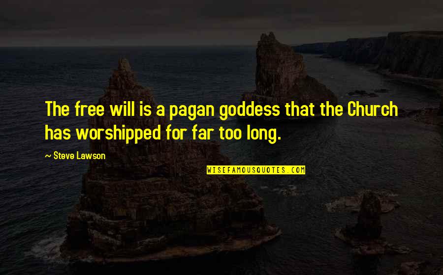 Pagan Goddess Quotes By Steve Lawson: The free will is a pagan goddess that