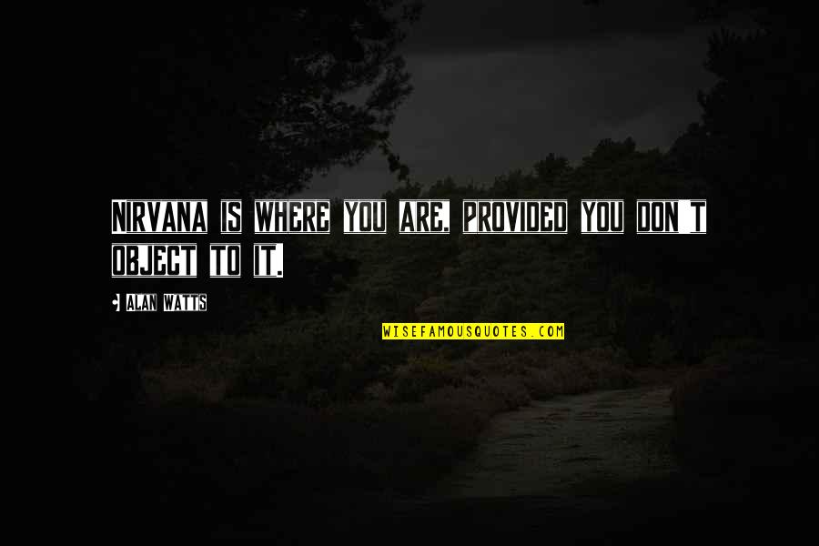 Pagan Spring Equinox Quotes By Alan Watts: Nirvana is where you are, provided you don't
