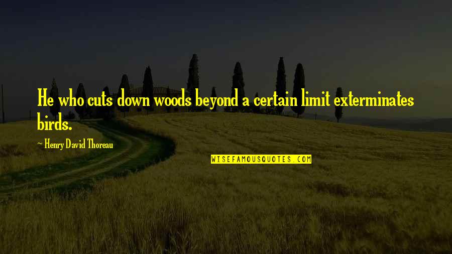 Paganoni Sabrina Quotes By Henry David Thoreau: He who cuts down woods beyond a certain
