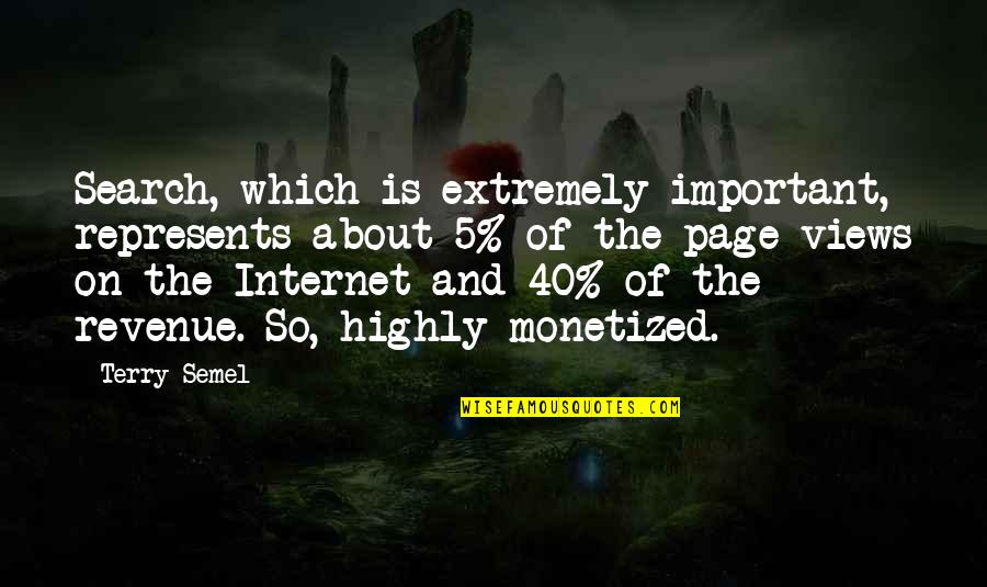 Page 40 Quotes By Terry Semel: Search, which is extremely important, represents about 5% Page 40 Quotes By Terry Semel: Search, which is extremely important, represents about 5%