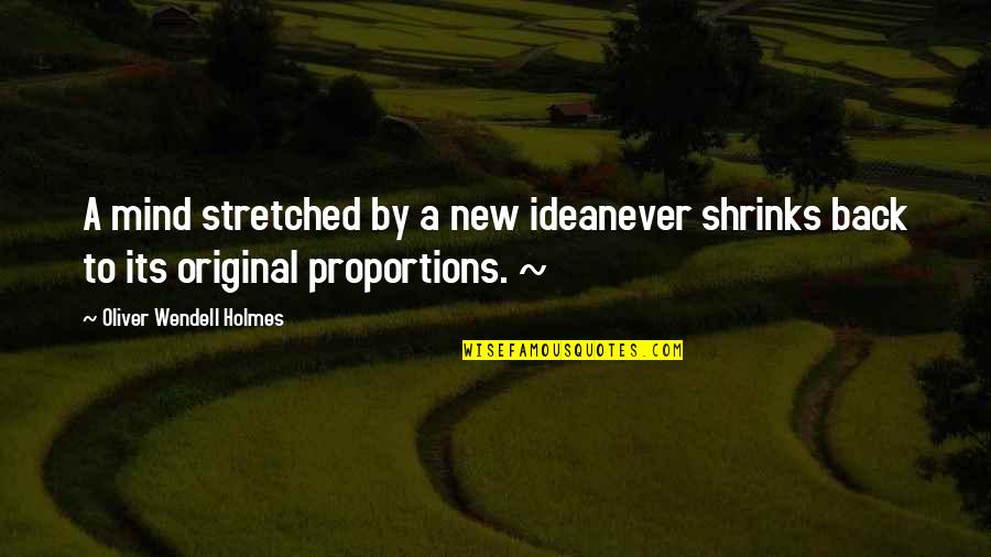 Page 465 Quotes By Oliver Wendell Holmes: A mind stretched by a new ideanever shrinks Page 465 Quotes By Oliver Wendell Holmes: A mind stretched by a new ideanever shrinks
