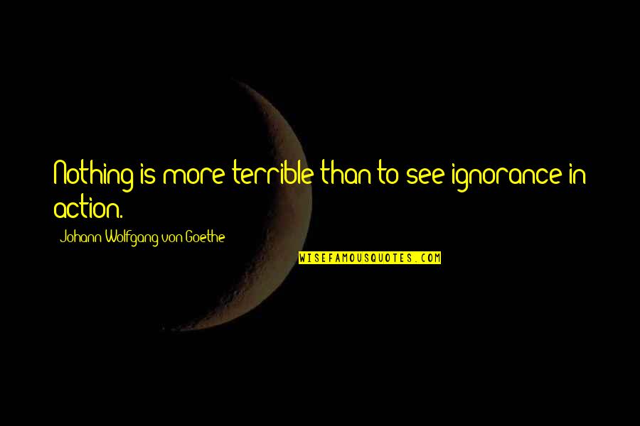 Paidtologin Quotes By Johann Wolfgang Von Goethe: Nothing is more terrible than to see ignorance