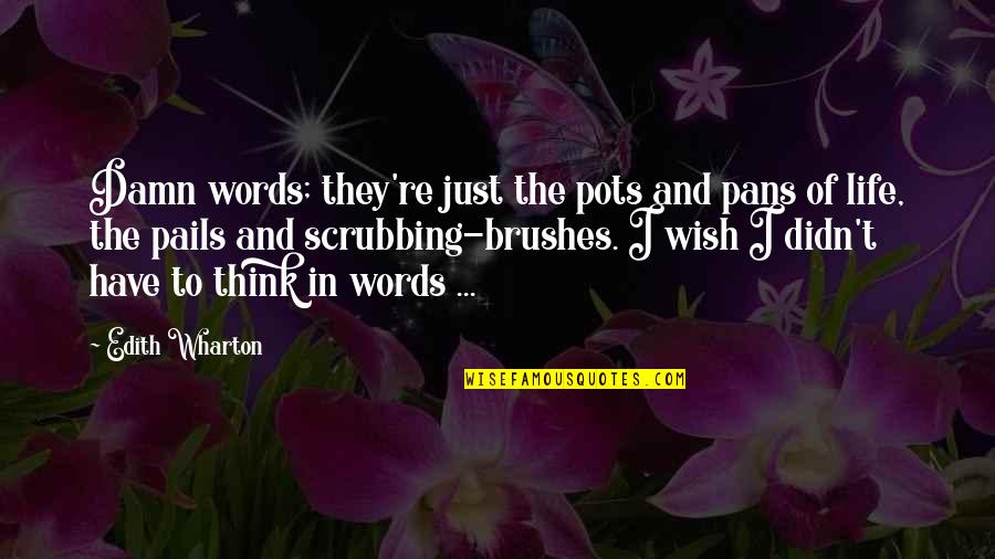 Pails Quotes By Edith Wharton: Damn words; they're just the pots and pans