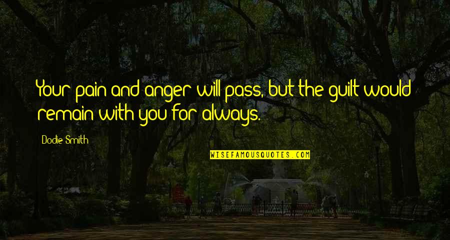 Pain And Anger Quotes By Dodie Smith: Your pain and anger will pass, but the