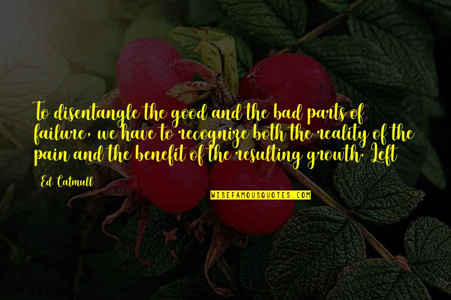 Pain And Failure Quotes By Ed Catmull: To disentangle the good and the bad parts