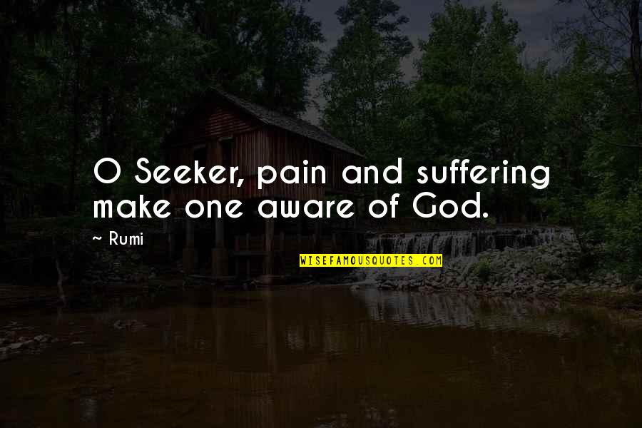 Pain And God Quotes By Rumi: O Seeker, pain and suffering make one aware