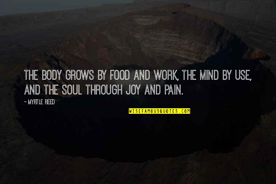 Pain And Joy Quotes By Myrtle Reed: The body grows by food and work, the