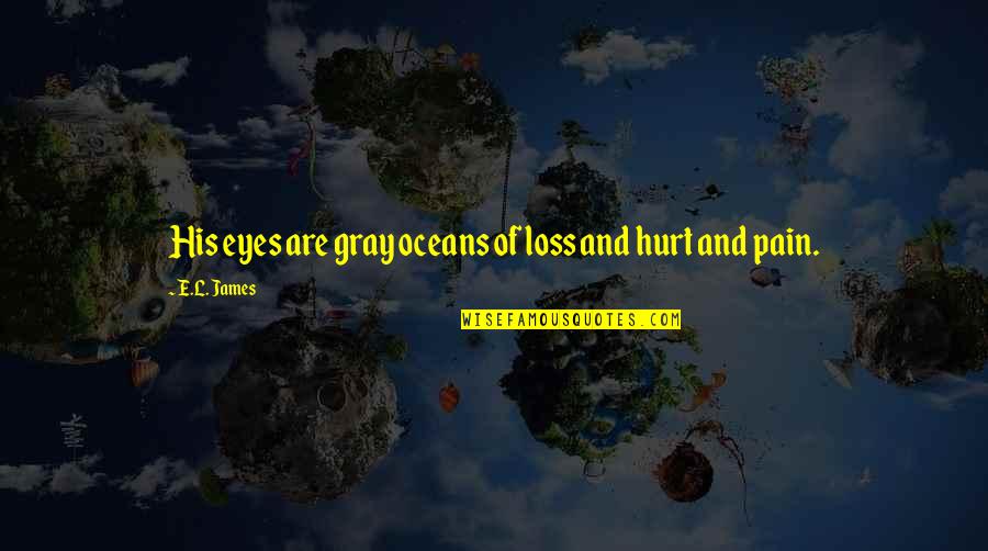 Pain And Loss Quotes By E.L. James: His eyes are gray oceans of loss and