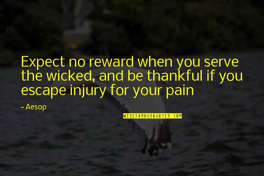 Pain And Reward Quotes By Aesop: Expect no reward when you serve the wicked,
