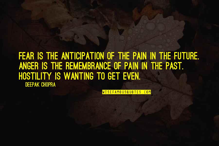 Pain Anger Quotes By Deepak Chopra: Fear is the anticipation of the pain in