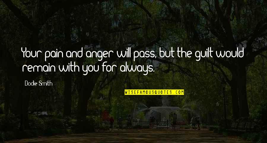 Pain Anger Quotes By Dodie Smith: Your pain and anger will pass, but the