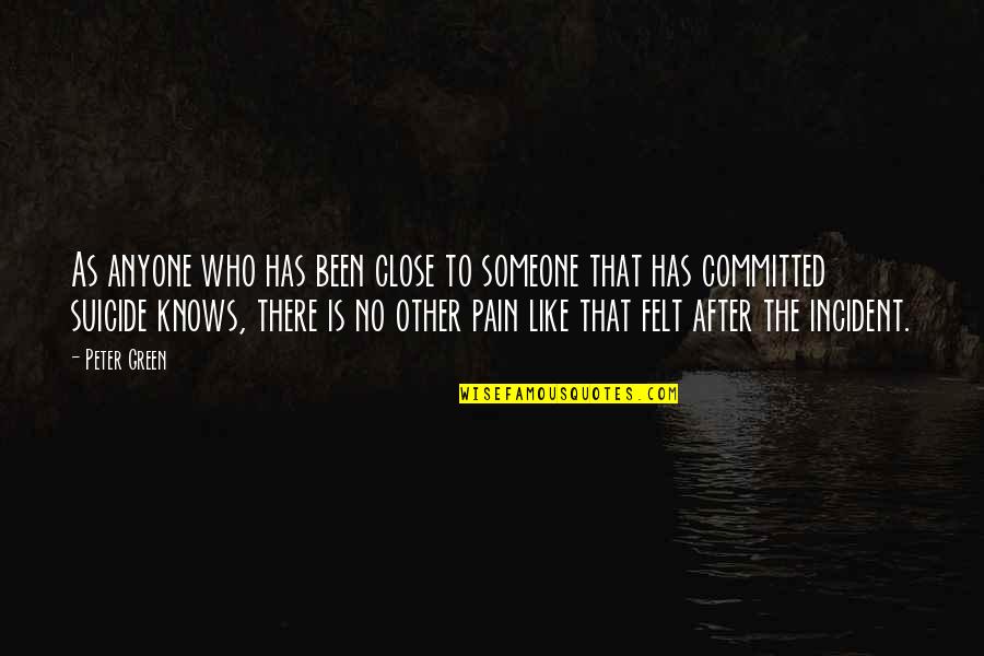 Pain Felt Quotes By Peter Green: As anyone who has been close to someone