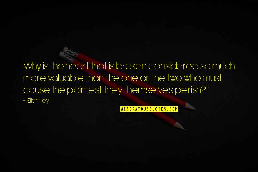 Pain From A Broken Heart Quotes By Ellen Key: Why is the heart that is broken considered