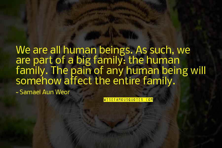 Pain From Family Quotes By Samael Aun Weor: We are all human beings. As such, we