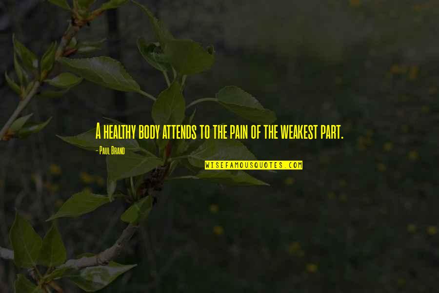 Pain In My Body Quotes By Paul Brand: A healthy body attends to the pain of