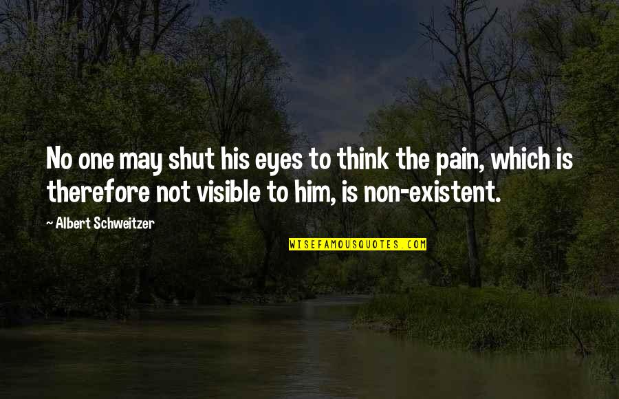 Pain In My Eye Quotes By Albert Schweitzer: No one may shut his eyes to think