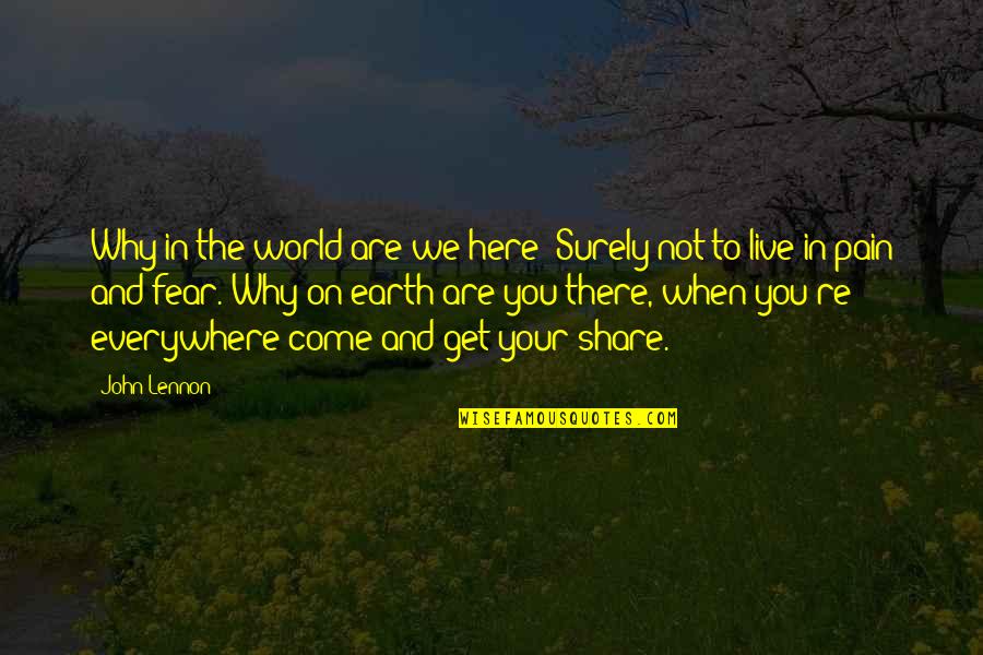 Pain In The World Quotes By John Lennon: Why in the world are we here? Surely