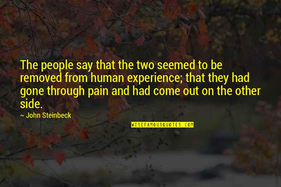 Pain Is Gone Quotes By John Steinbeck: The people say that the two seemed to