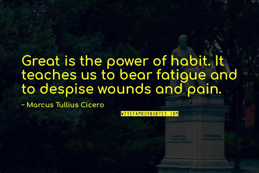 Pain Is Pain Quotes By Marcus Tullius Cicero: Great is the power of habit. It teaches