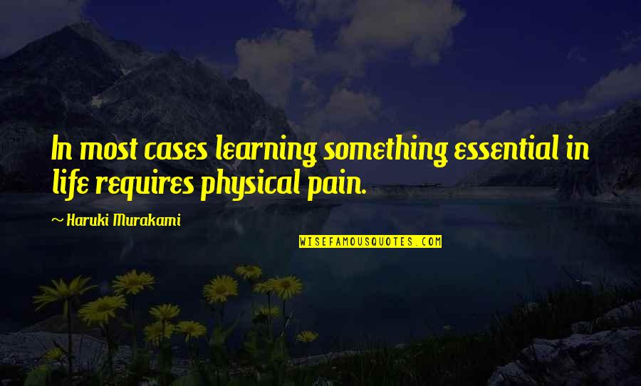 Pain Learning Quotes By Haruki Murakami: In most cases learning something essential in life