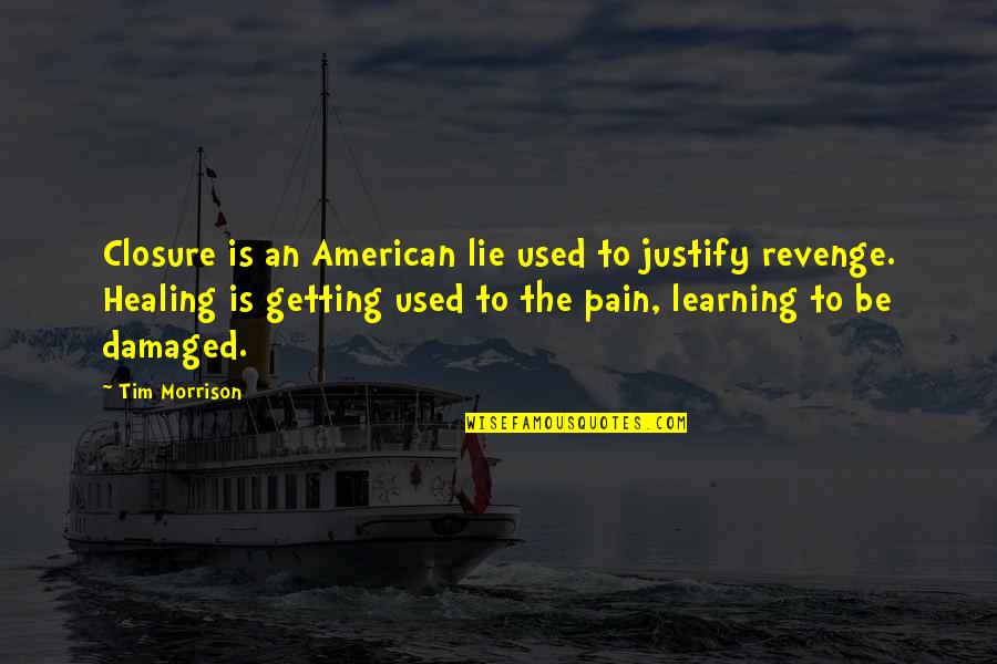 Pain Learning Quotes By Tim Morrison: Closure is an American lie used to justify Pain Learning Quotes By Tim Morrison: Closure is an American lie used to justify