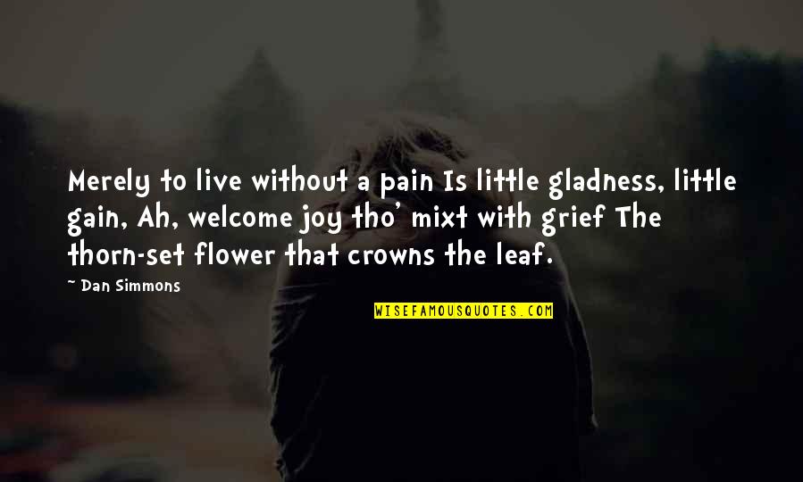 Pain No Gain Quotes By Dan Simmons: Merely to live without a pain Is little