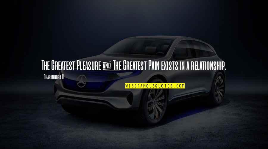 Pain Of Relationship Quotes By Dharmendra U: The Greatest Pleasure & The Greatest Pain exists