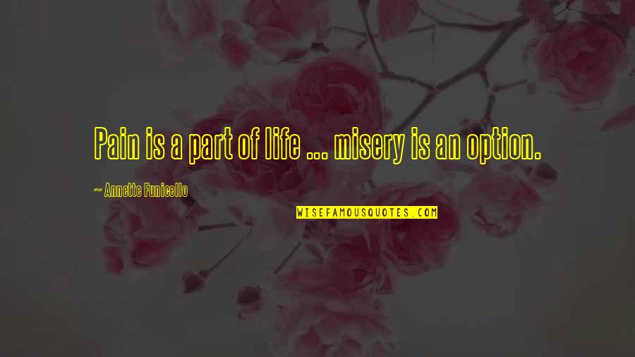 Pain Of The Misery Quotes By Annette Funicello: Pain is a part of life ... misery