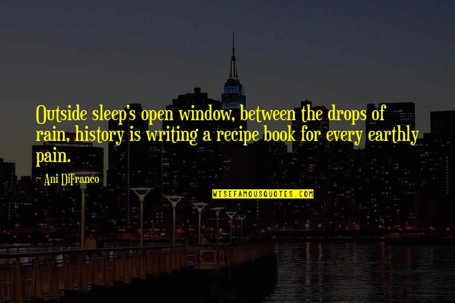 Pain Of Writing Quotes By Ani DiFranco: Outside sleep's open window, between the drops of Pain Of Writing Quotes By Ani DiFranco: Outside sleep's open window, between the drops of