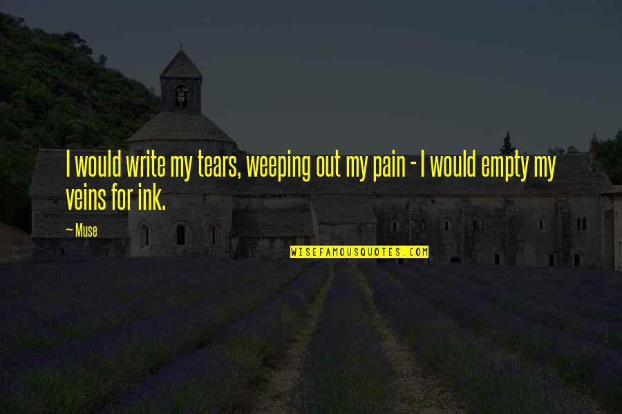 Pain Of Writing Quotes By Muse: I would write my tears, weeping out my