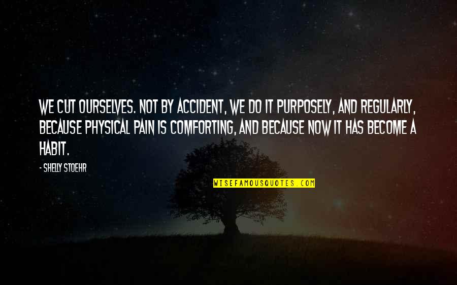 Pain Physical Quotes By Shelly Stoehr: We cut ourselves. Not by accident, we do